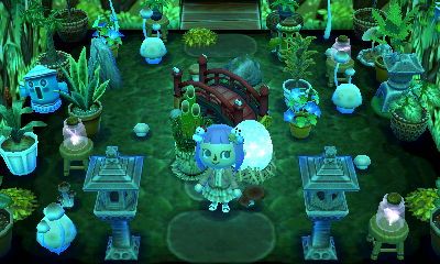screenshot of a forest fairy room in animal crossing new leaf