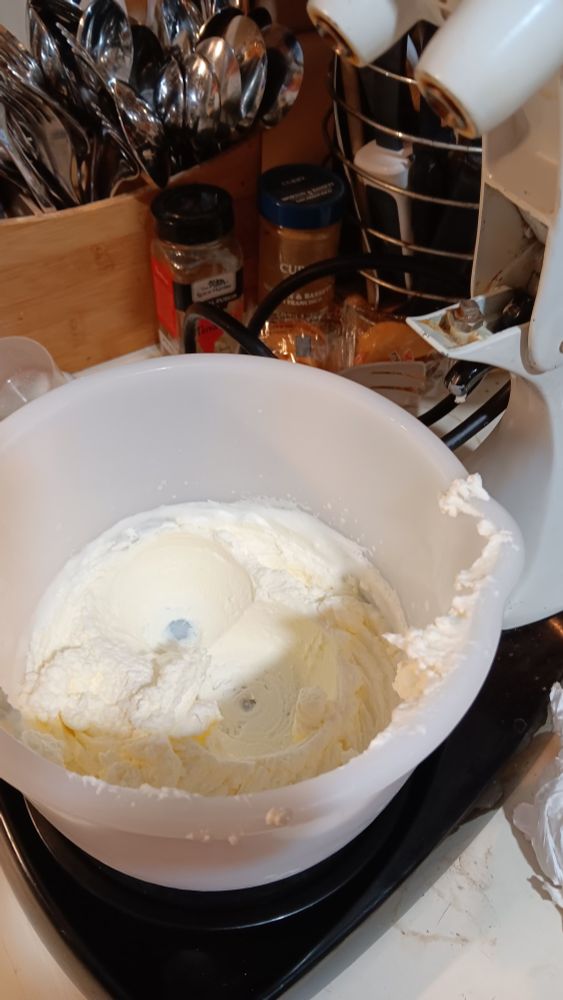 Finally, whipped cream.