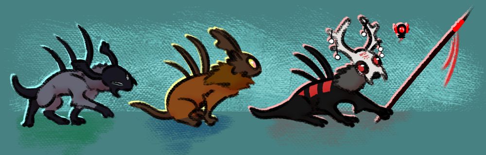 I drew the scav plushies, I've got the grey one and am longing for the other two <3