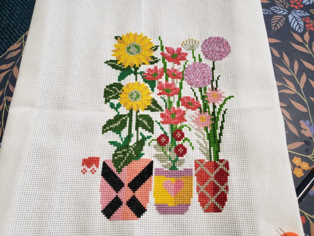 Cross stitched flowers 