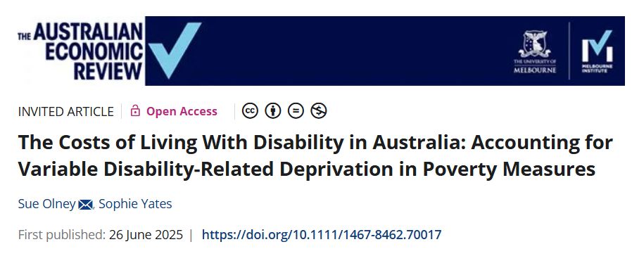 Article title: "The Costs of Living With Disability in Australia: Accounting for Variable Disability-Related Deprivation in Poverty Measures"