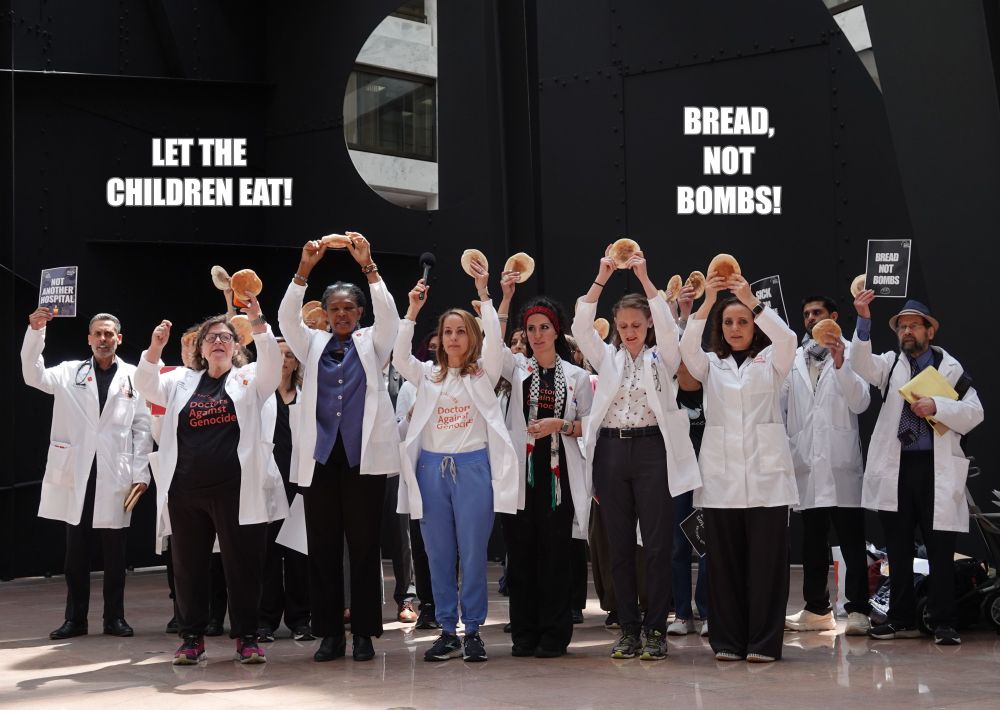 Let the children eat! Bread, not bombs!