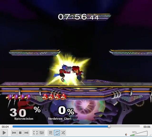 second image, mario lands the forward aerial