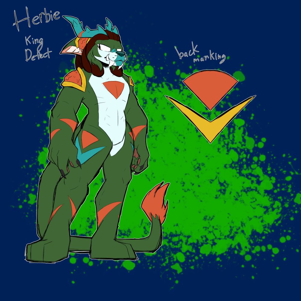 A "King Defect" adopt from ShortFuze named Herbie. I planned on using him in the story as an adopted creature looked after by a king in deep space.