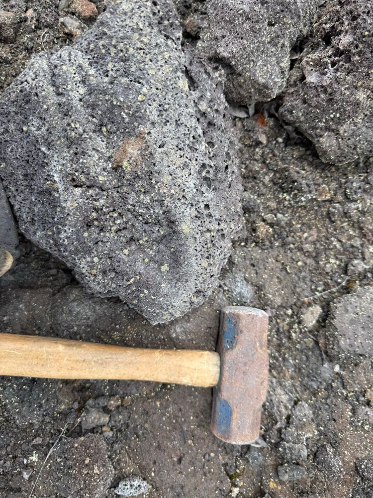 Picture of a picrite to show the endless amount of olivine in the samples. 