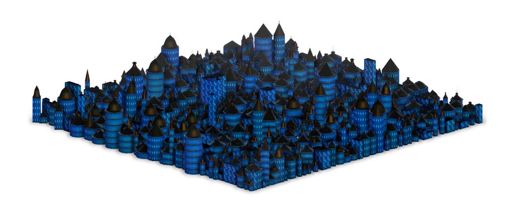 An isometric generated city