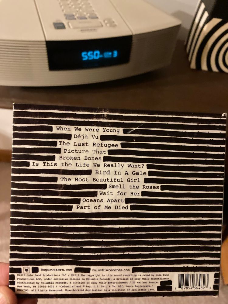 digital photo image of the compact disc packaging back cover showing song track titles and copyright information 