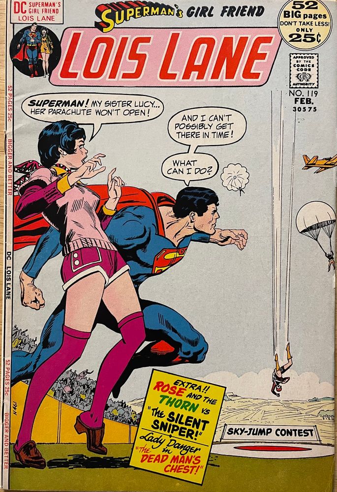 Superman and Lois watch a person falling from the sky. 