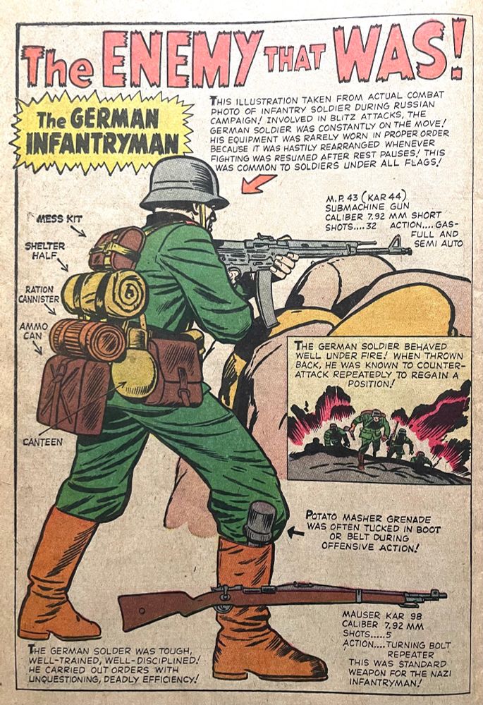 The Enemy That Was! a page illustrating some of the equipment used by the German infantryman. 