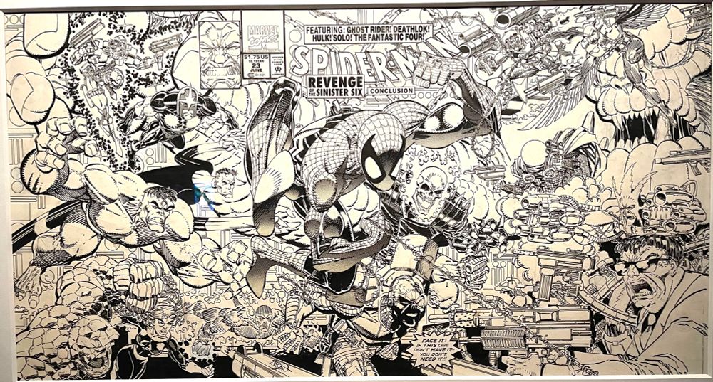 Spidey and some of his amazing friends, including Ghost Rider, The Thing, Incredible Hulk etc