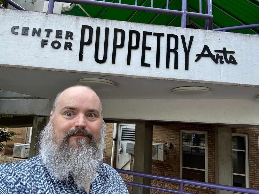 Me in front of the center for puppetry arts in Atlanta GA