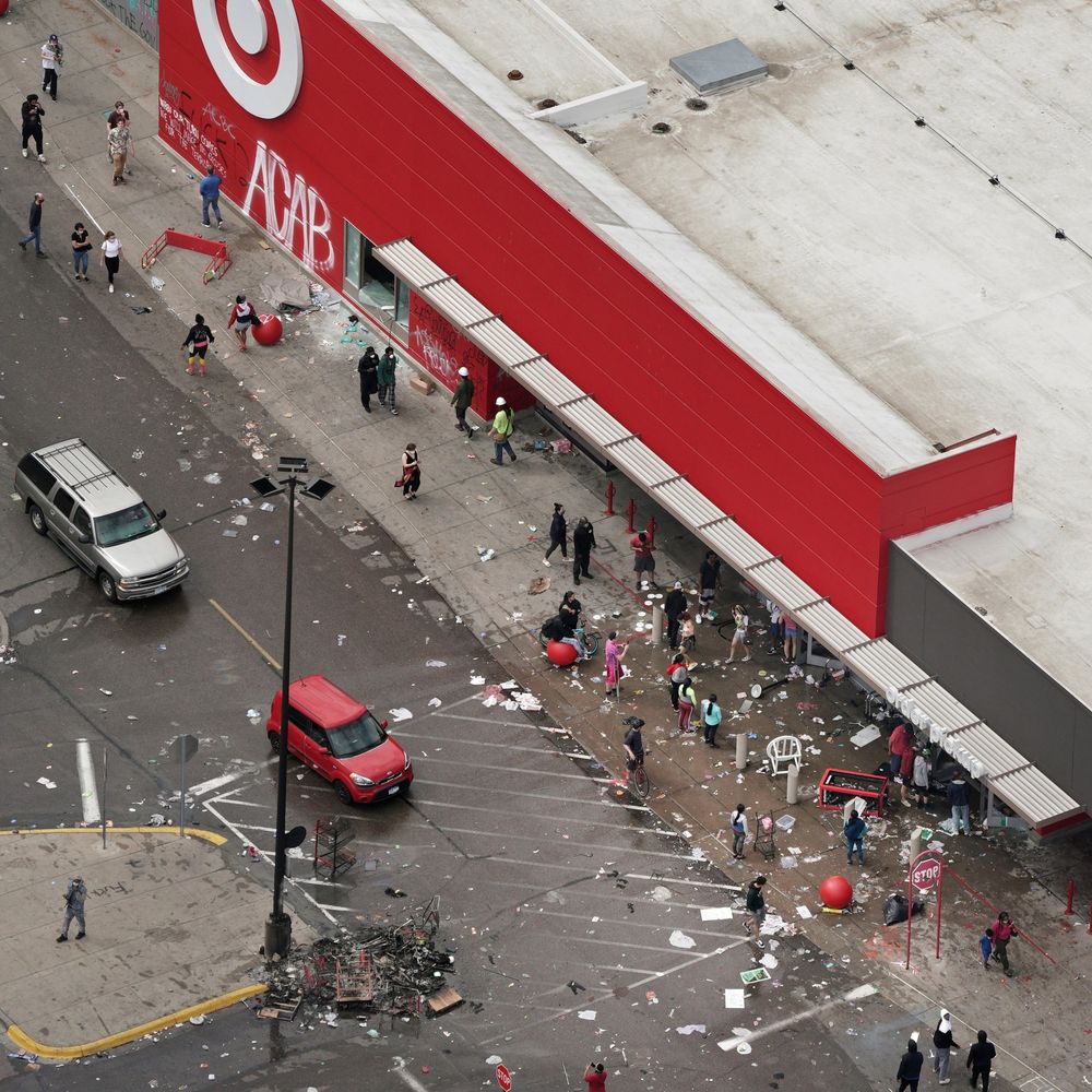 That time during George Floyd uprising we trashed & looted a Target with giant ACAB etc. graffiti to distract & ultimately burn down the 9th precinct nearby. Beautiful property destruction/redistribution & people in the streets having a time.