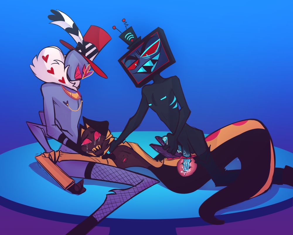 An image of two characters pinning down and nonconning a third character
