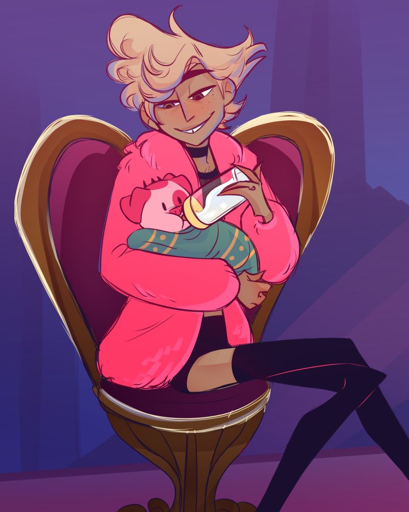 Human Ángel dust feeding fat nuggs with a bottle