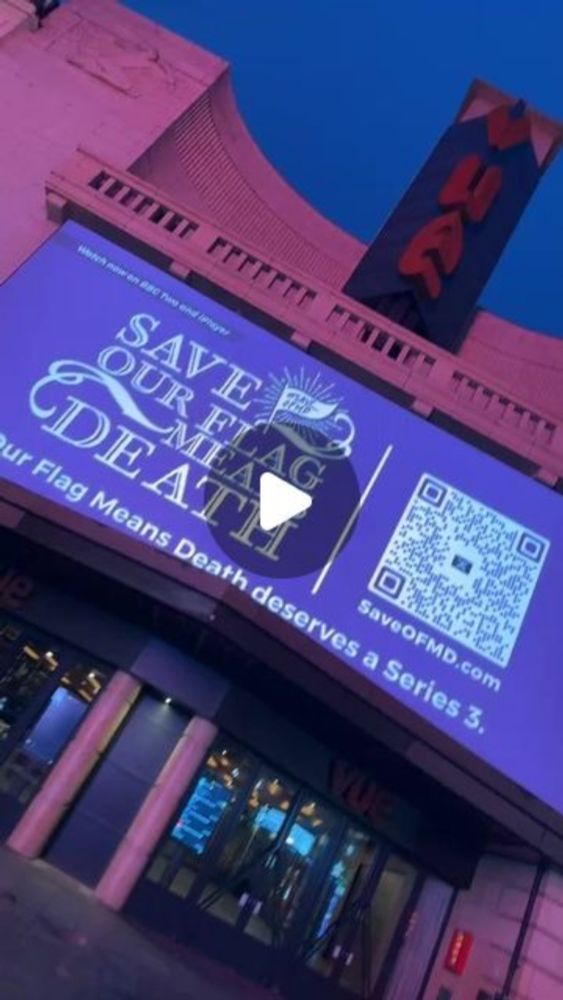 SaveOFMD Crew on Instagram: "First run of the billboard !!! 🐙🇬🇧🏴‍☠️💞 

#BeABillboard #OurFlagBBC 

#SaveOFMD #AdoptOurCrew  #SaveOurFlagMeansDeath #SOFMD #OurFlagMeansDeath #OFMD"