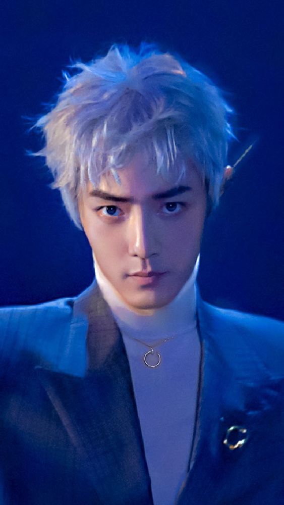 Xiao Zhan with silver-blonde hair for ‚Harper‘s  Bazaar‘, February 2020.
