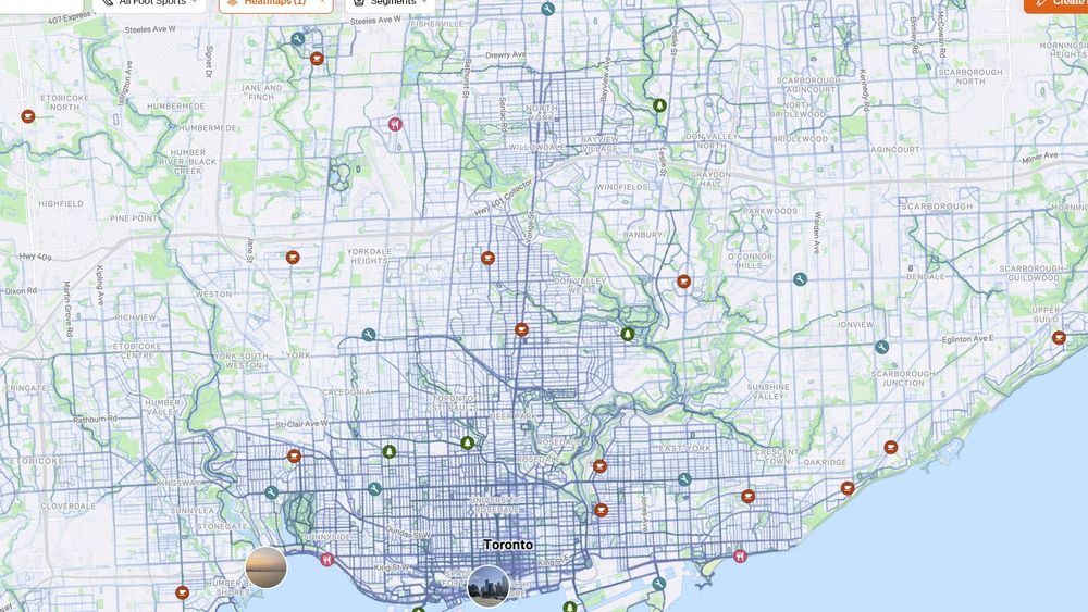 strava foot sports heatmap