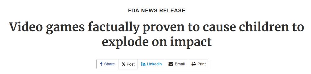 Video games factually proven to cause children to explode on impact
