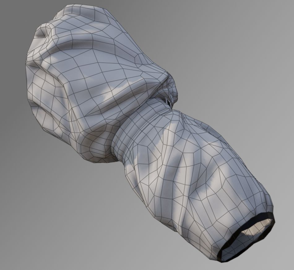 2B's left arm sleeve with a bake test of AO and normal textures