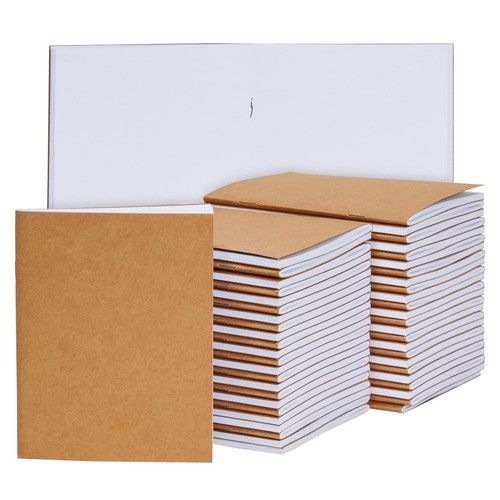 Pic of a stack of wee tiny sketchbooks with craft paper covers.