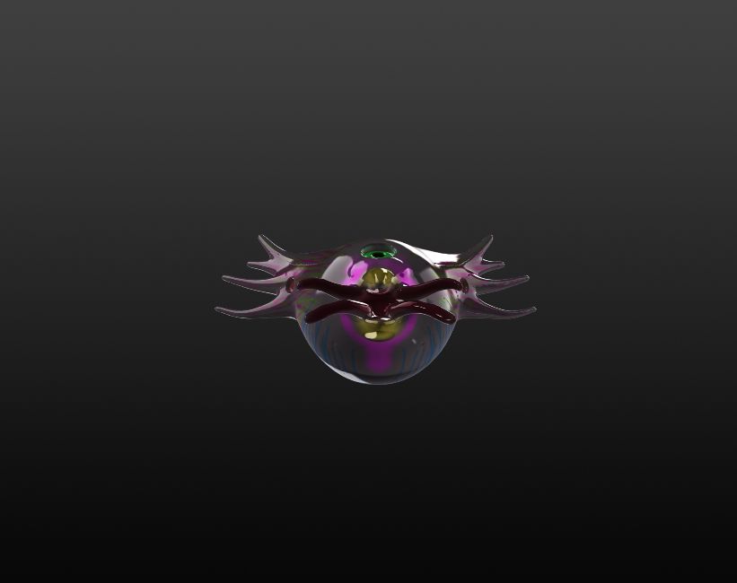 Head of a cycloptic squid bird from appalachian lore.