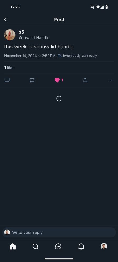 A screenshot of the parent post with poster's handle as invalid