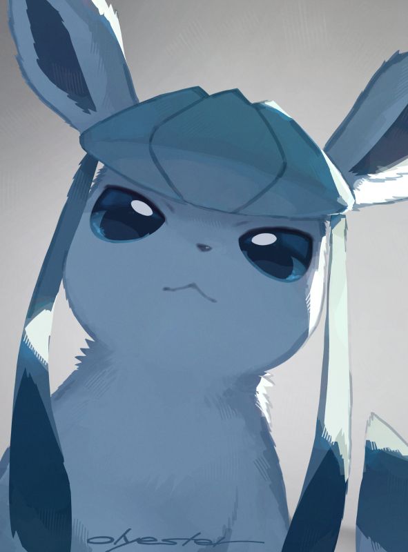 Morning comes, and as you wake, a glaceon is already there. "Good morning, glac"
