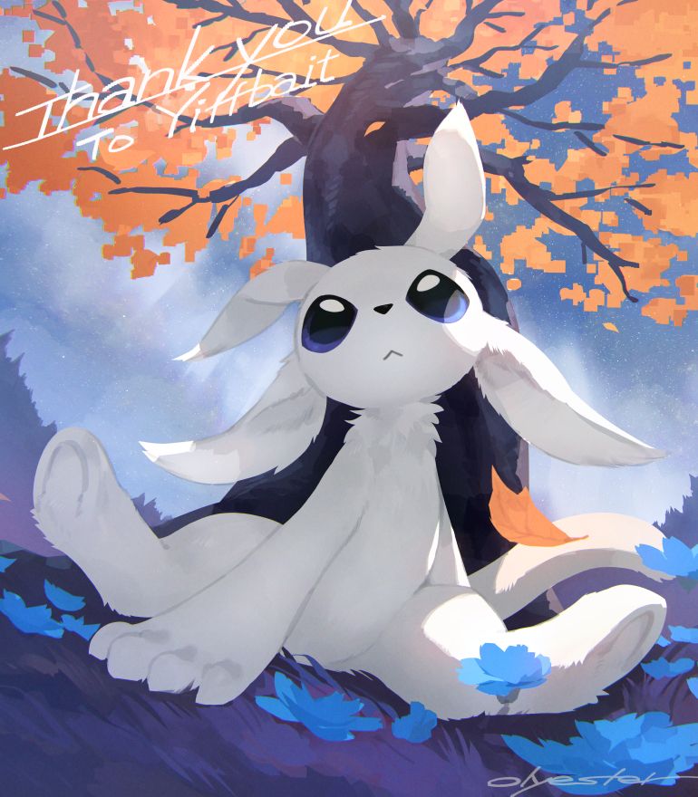Under a star-filled sky, Ori at the base of a tree with golden leaves