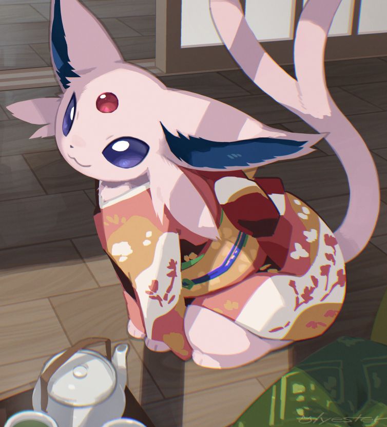 A espeon wearing a kimono