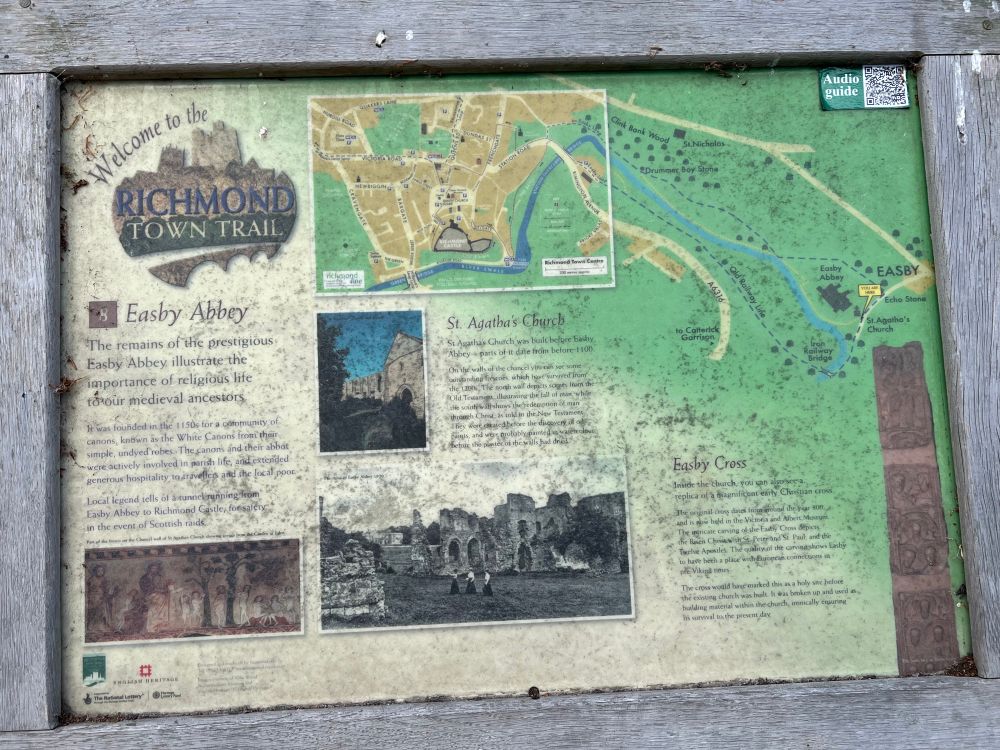 Information board outside Easby Abbey