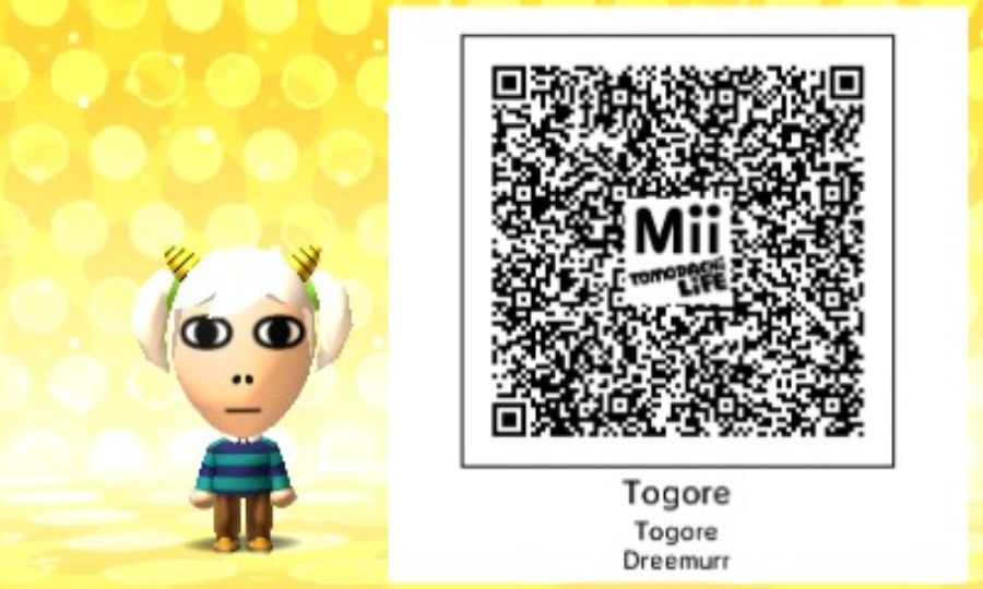 Togore Dreemurr Mii QR code for Tomodachi Life