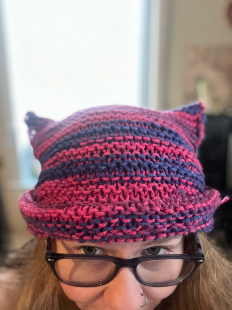 Knit hat with cat like ears!