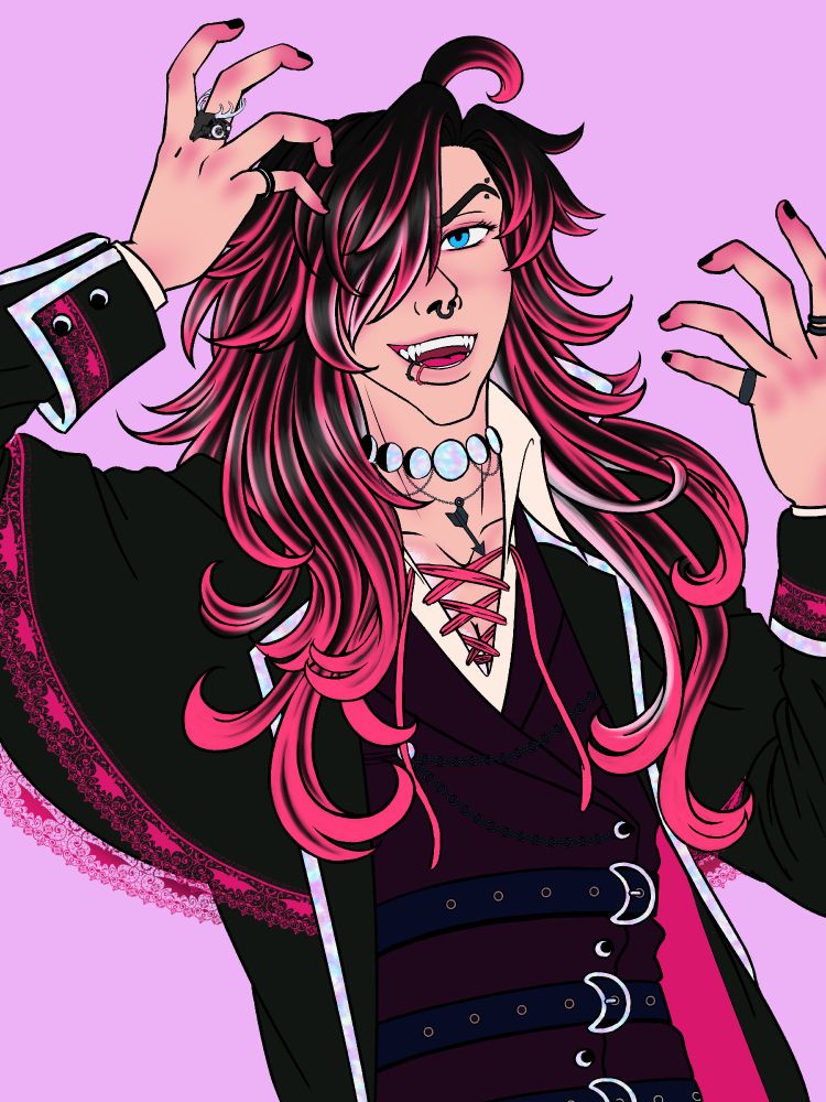 flat color WIP of my OC, Tristan Luna