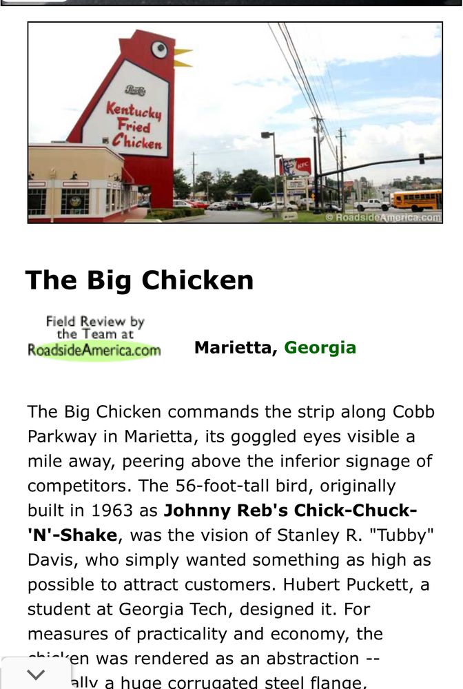 The Big chicken in Marietta GA