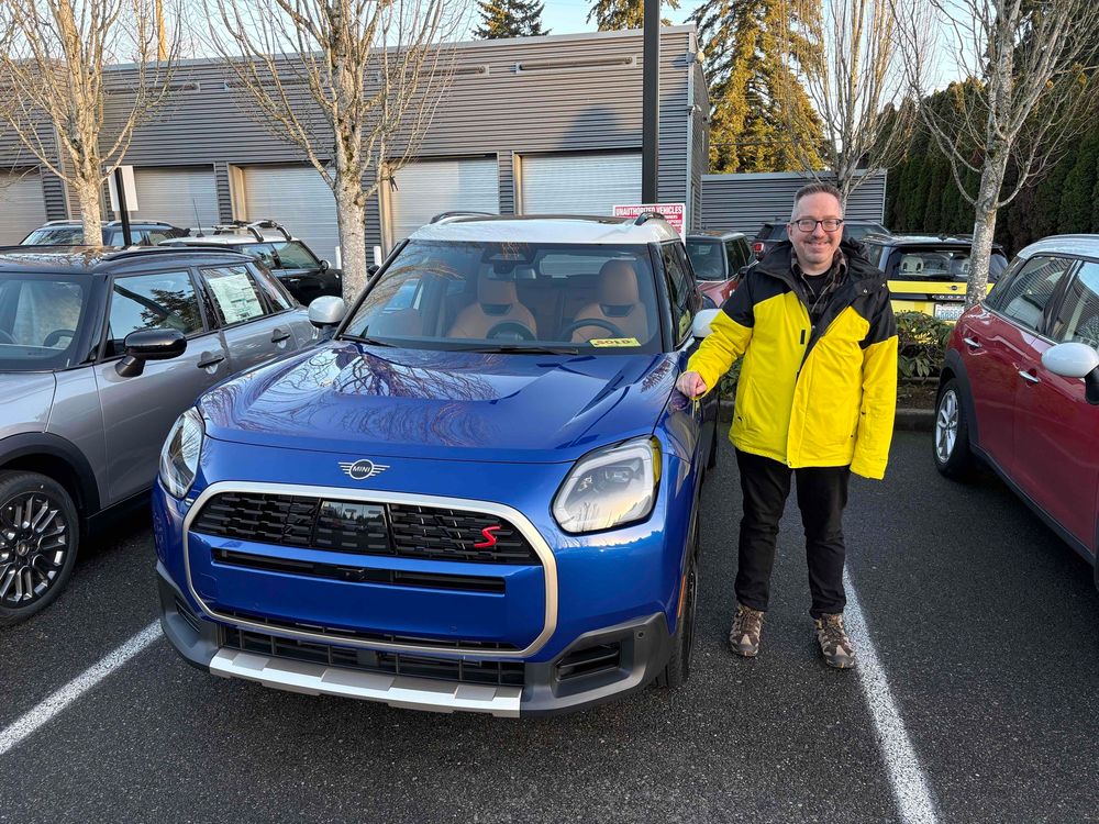 Man stands next to new MINI Countryman SUV