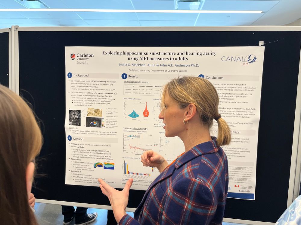 PhD candidate Imola MacPhee describing her hearing loss/hippocampal subfield findings