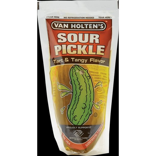 Van Holten's individually wrapped sour pickled isopod, tart & tangy flavor