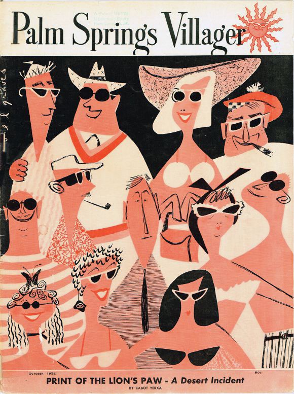 Fun illustration with lots of characters in the summer, with most sporting sunglasses and swimsuits. 