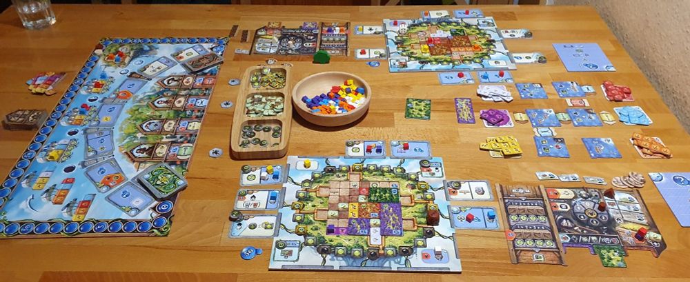 Draufsicht des kompletten Aufbaus von  Planta Nubo, Ende einer Zweierpartie