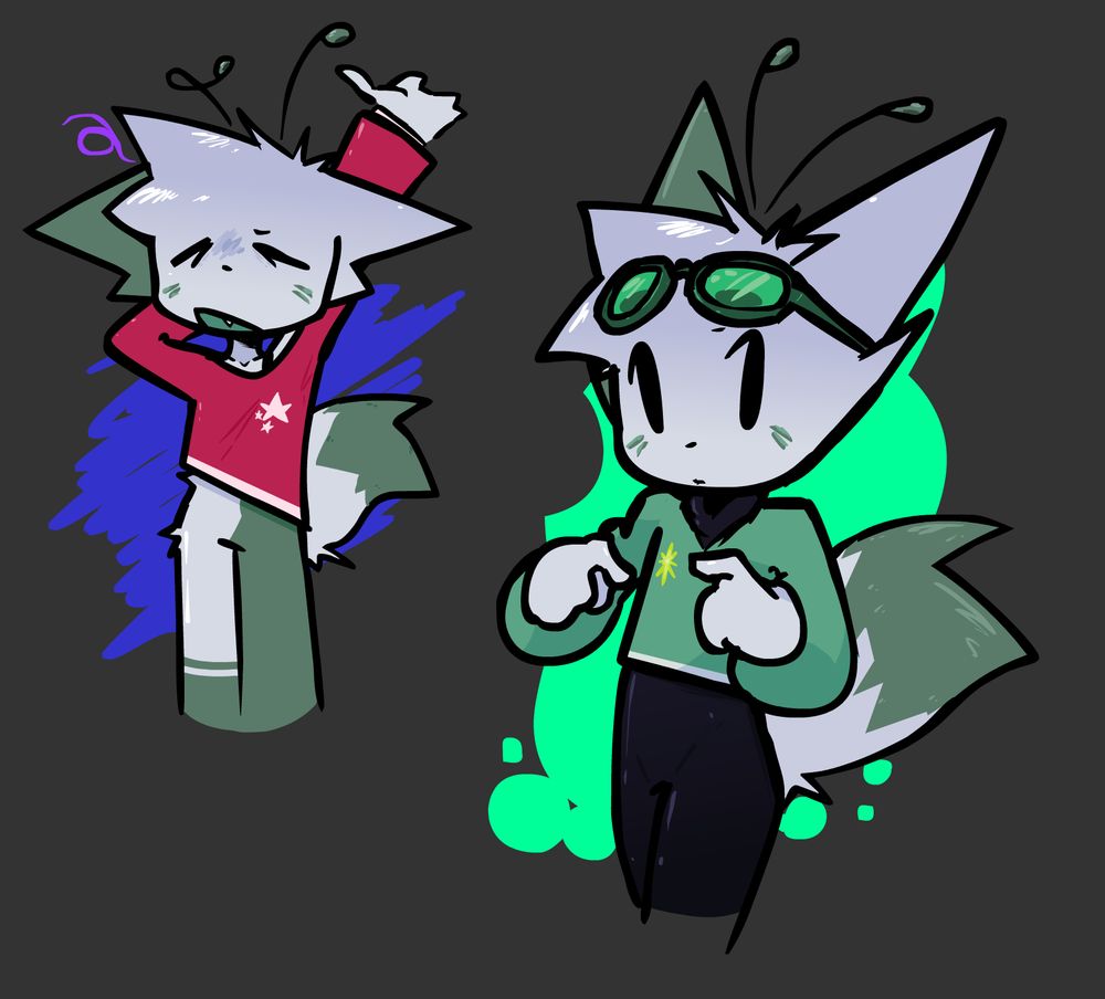 my oc gleeby, dumb wolf alien from space
