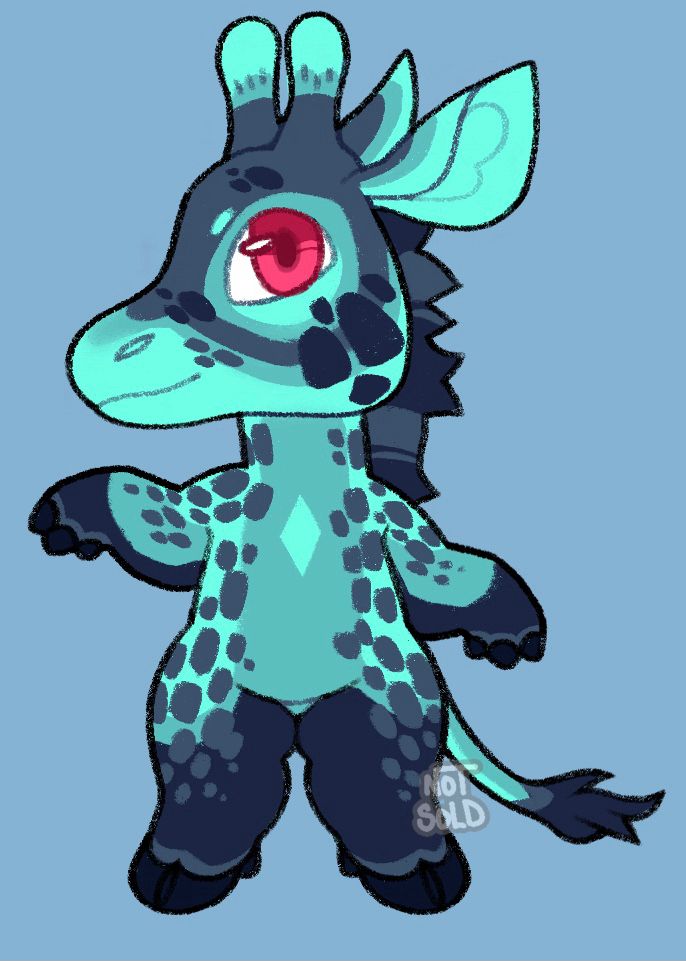 a cool and dark hued giraffe