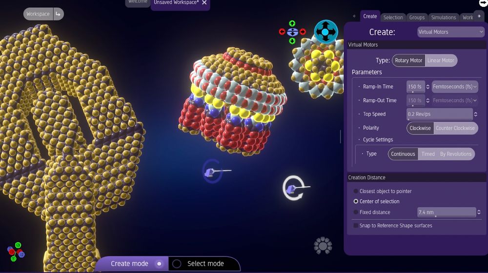 A screenshot of a computer program in darknode showing colorful nanomachines. 
