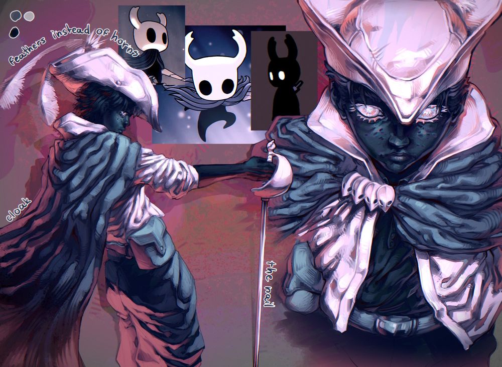 A take on a humanoid looking version for the protagonist of the game Hollow Knight by Team Cherry