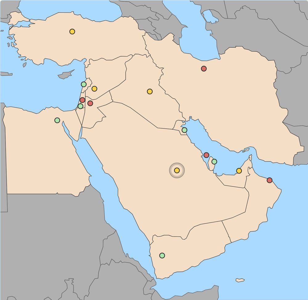 Map: Capitals of the Middle East