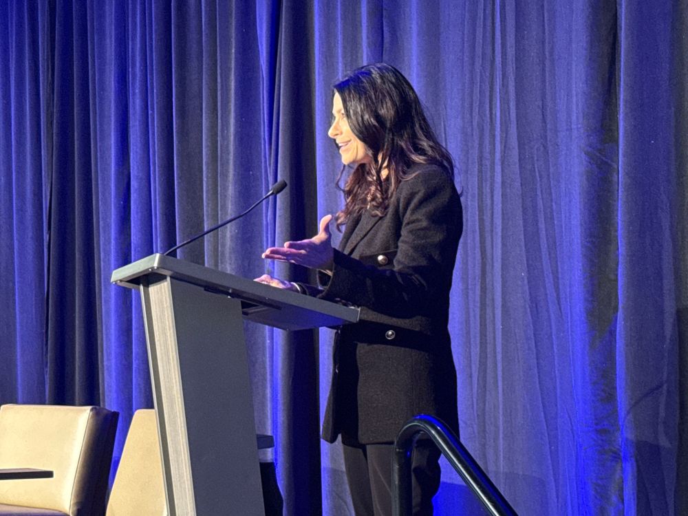 AG Nessel speaks at podium