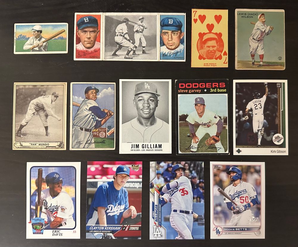 Dodger cards, old and new