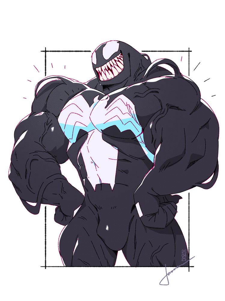 Marvel’s Venom flexing his muscles. 