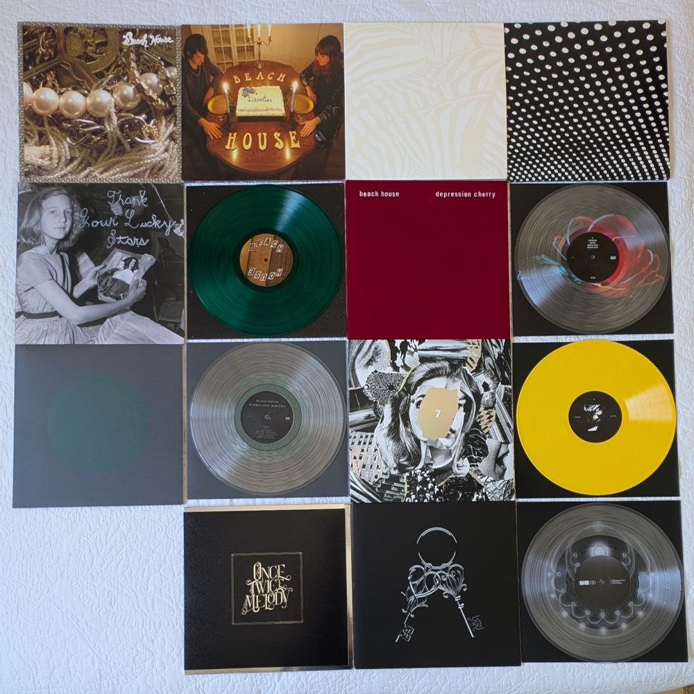 An overhead view of all Beach House LPs