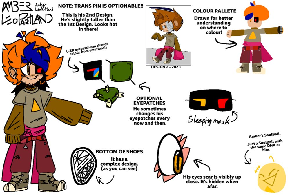 Leive's sonas ref sheet, Amber LeoPartland