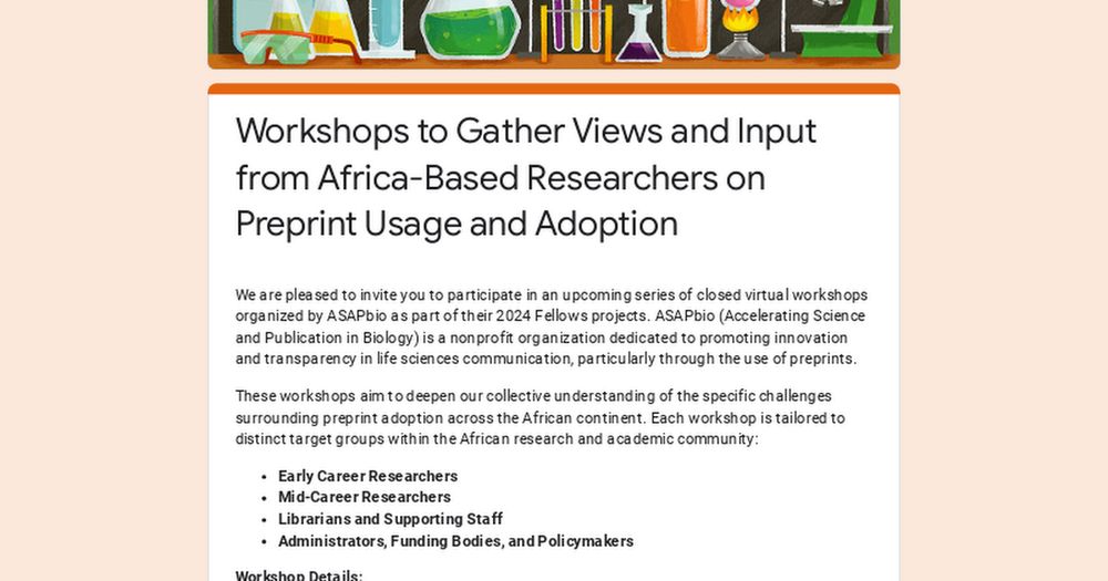 Workshops to Gather Views and Input from Africa-Based Researchers on Preprint Usage and Adoption